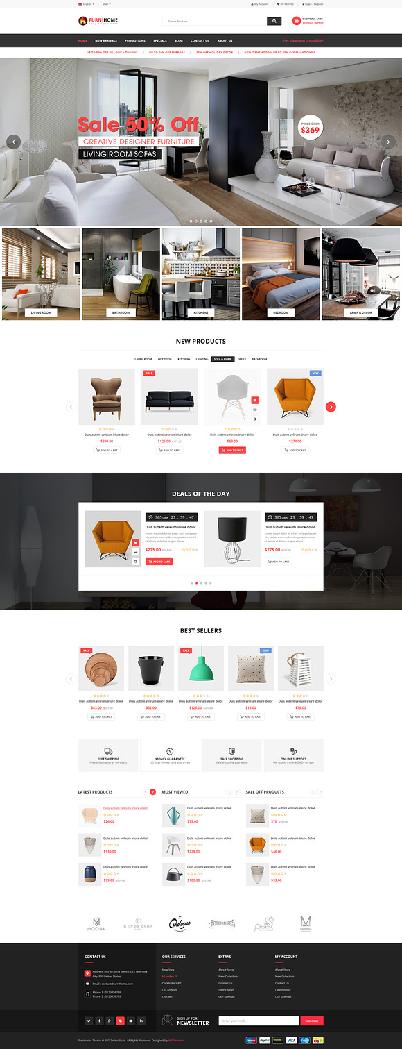 FurniHome - Furniture Store Theme in WordPress Commerce Themes - product preview 1