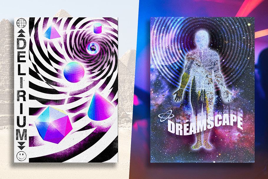 Old 90s Rave Flyers in Flyer Templates - product preview 8
