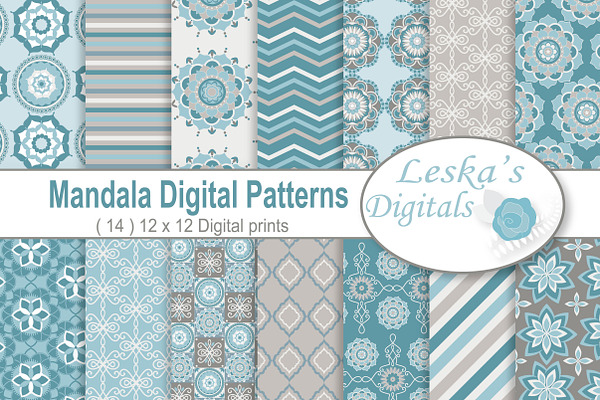 Mandala Digital Paper Patterns