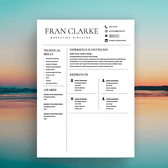 Creative Resume Template for Word in Resume Templates - product preview 1