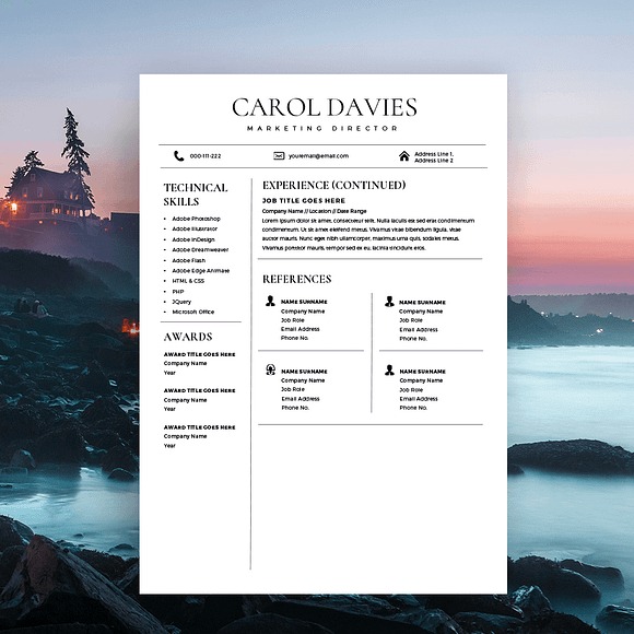 Modern Resume Template, Cover Letter in Letter Templates - product preview 1