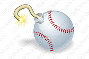 Baseball countdown bomb illustration