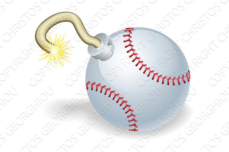 Baseball countdown bomb illustration in Illustrations - product preview 8