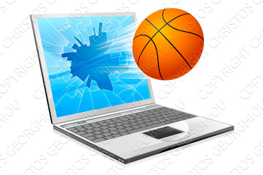 Basketball ball laptop concept in Illustrations - product preview 8
