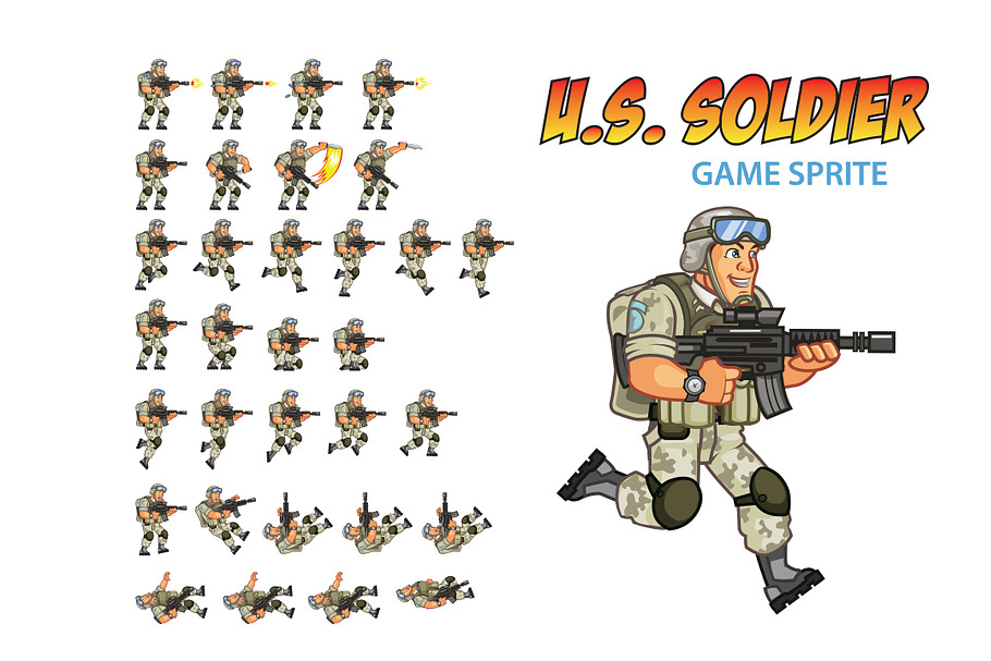 U.S. Soldier Game Sprite in Illustrations - product preview 8
