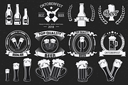 Beer Badges, Pub Icon Vector Set