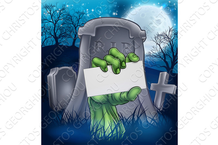 Zombie or Halloween Monster Sign in Illustrations - product preview 8