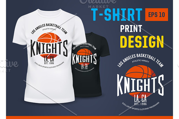 T-shirt with branding of basketball knight team