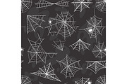 Spider Halloween celebration decoration web silhouette vector set