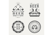 Retro or old beer badges or signs