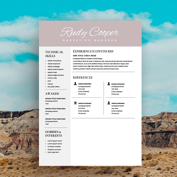 Professional Resume Template Design in Resume Templates - product preview 2