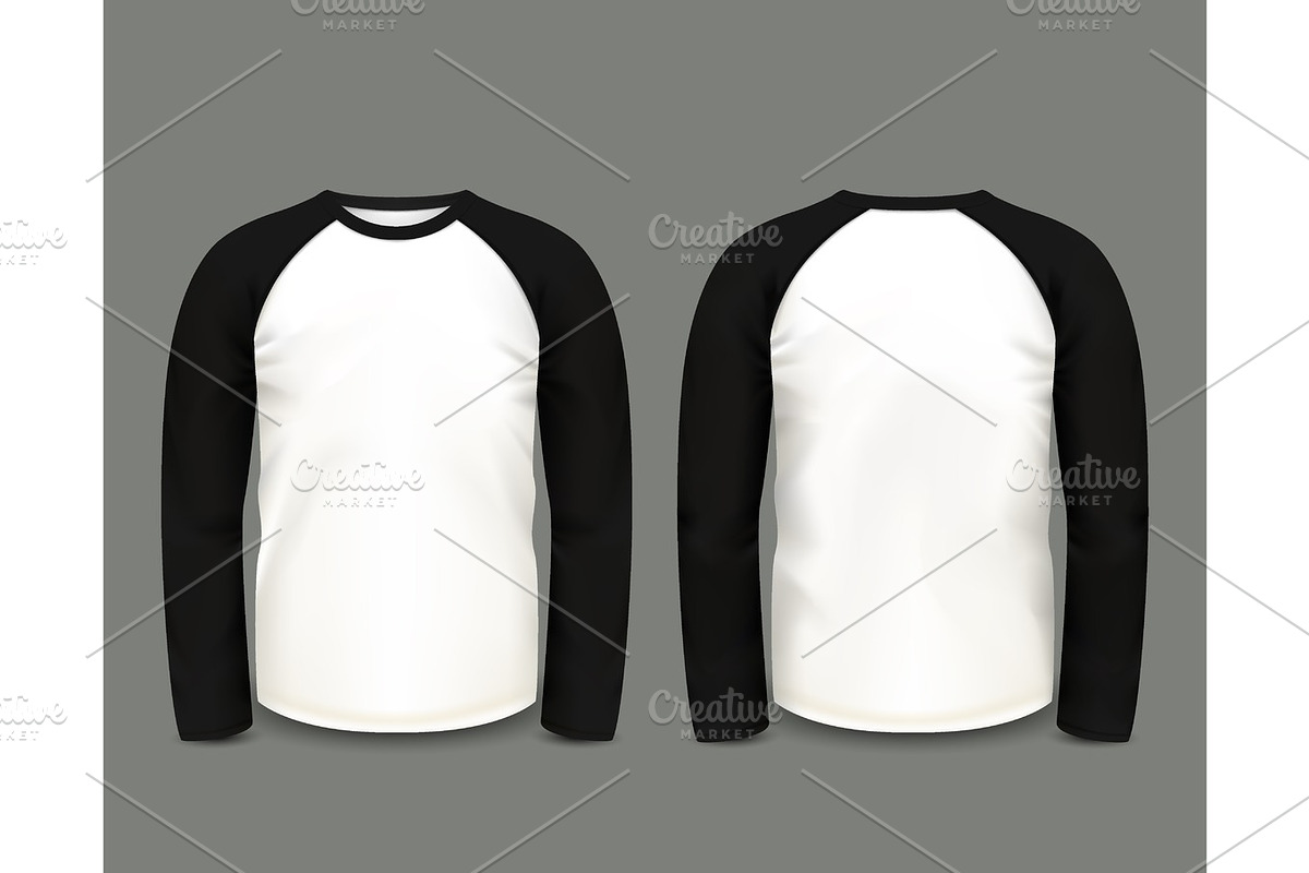 Black raglan sweatshirt long sleeve. Vector in Illustrations - product preview 8