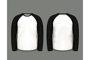 Black raglan sweatshirt long sleeve. Vector