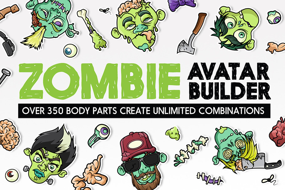 Zombie Avatar Builder in Illustrations - product preview 8