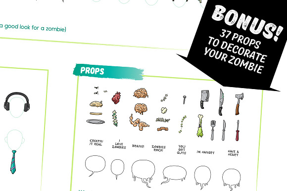 Zombie Avatar Builder in Illustrations - product preview 7