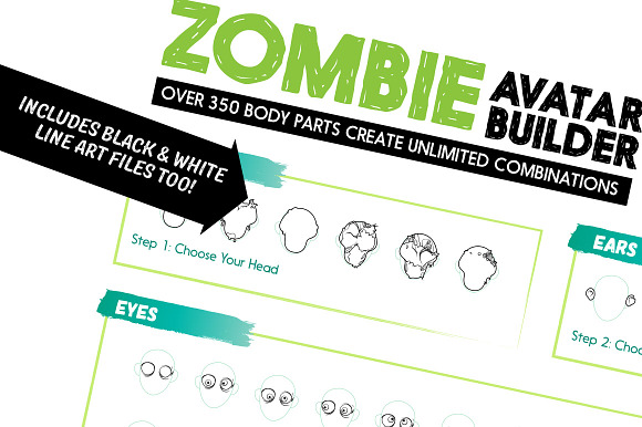 Zombie Avatar Builder in Illustrations - product preview 8