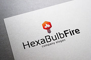 Hexa Bulb Fire Logo