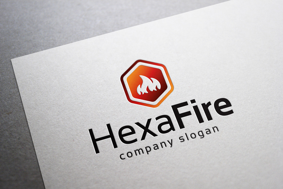 Hexa Fire Logo in Logo Templates - product preview 8