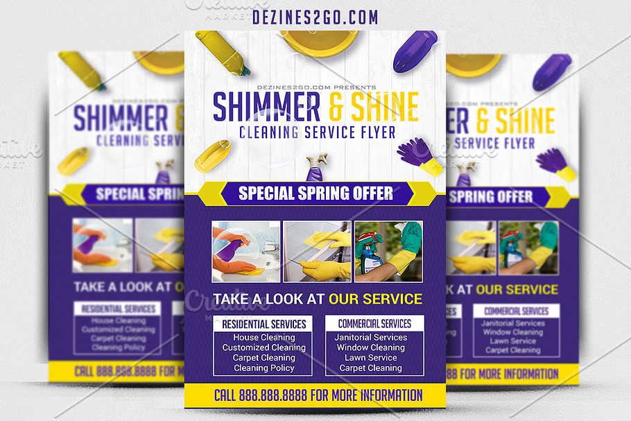 Cleaning Service Flyer Template in Flyer Templates - product preview 8