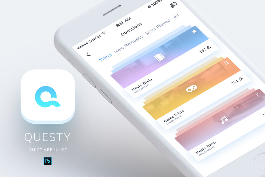 Questy - Quizz Mobile App UI Kit