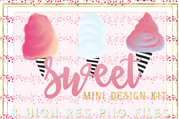 Sweet cotton candy mini design kit