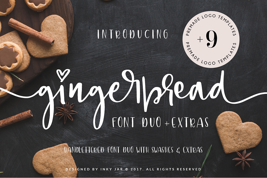 Gingerbread Font Duo + 9 Logos