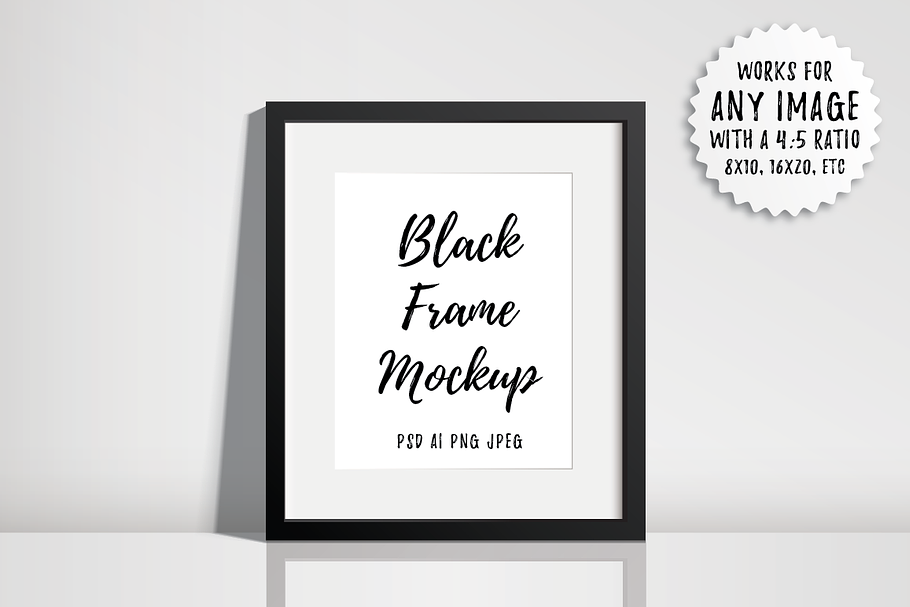 Black Frame Mockup - PSD AI PNG JPEG in Print Mockups - product preview 8