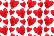 Oil Painted Hearts Seamless Pattern