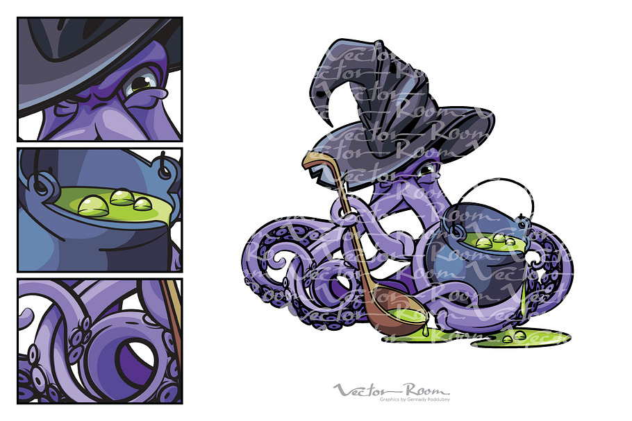 Octopus the Witch in Illustrations - product preview 8