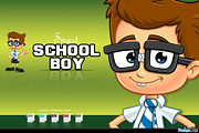 Smart School Boy Character