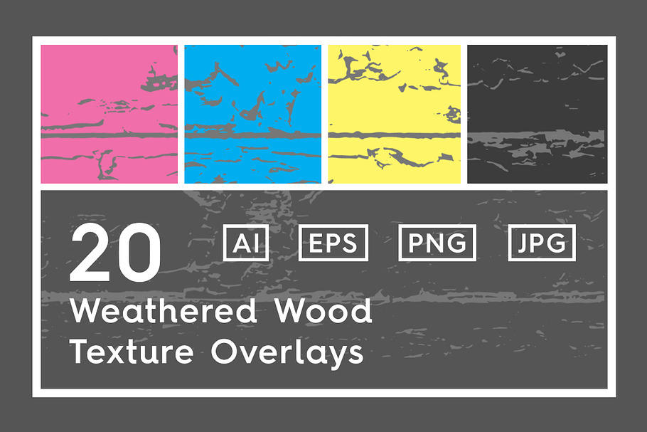 20 Weathered Wood Texture Overlays