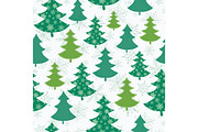 Vector green and white scattered christmas trees winter holiday seamless pattern. Great for fabric, wallpaper, packaging, giftwrap.