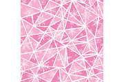 Vector abstract pink christmass snowflakes on triangles repeat seamless pattern background. Can be used for fabric, wallpaper, stationery, packaging.
