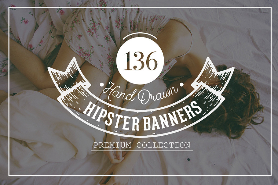 Hand Drawn Hipster Banner Pack in Illustrations - product preview 8
