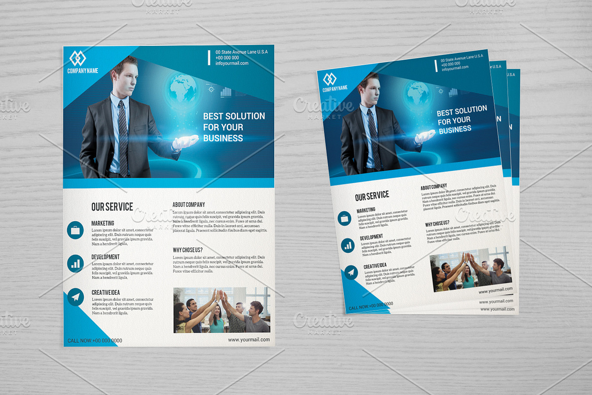 Corporate Flyer Template -V641 in Flyer Templates - product preview 8