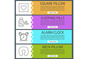 Sleeping accessories web banner templates set