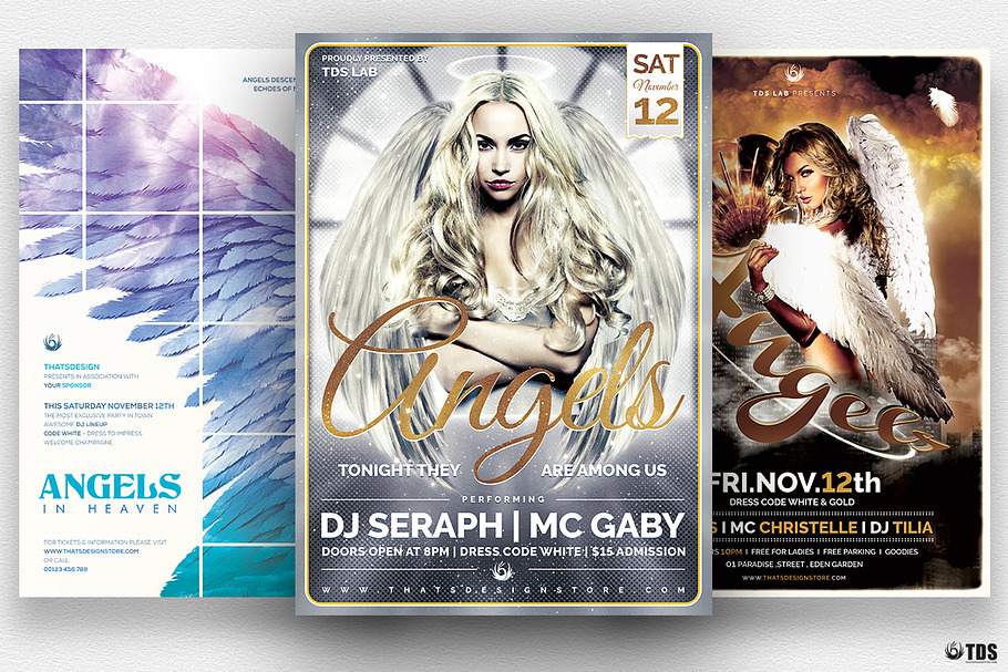 Angels Party Flyer Bundle in Flyer Templates - product preview 8