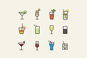 12 Cocktail Icons