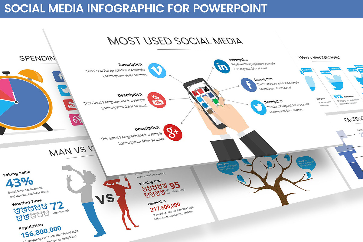 Social Media Infographic Powerpoint in PowerPoint Templates - product preview 8