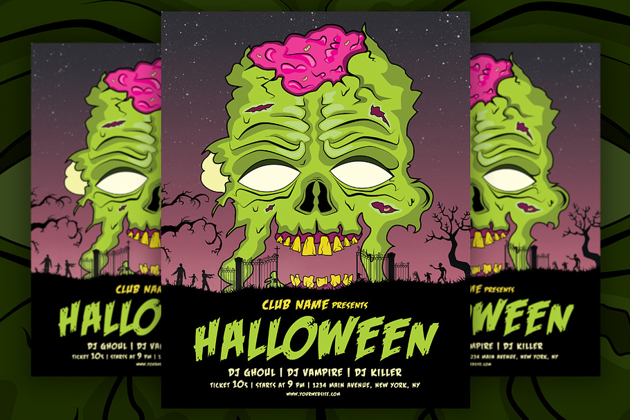 Vintage Halloween Flyer / Poster in Flyer Templates - product preview 8
