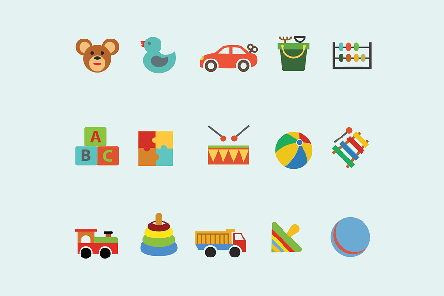 15 Children's Toy Icons in Graphics - product preview 8