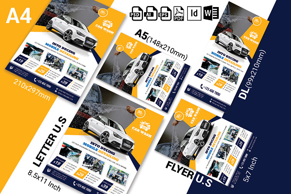 Car Wash Flyer Template Vol-05 in Flyer Templates - product preview 2