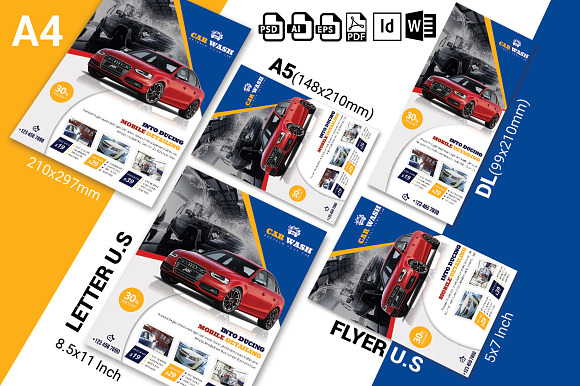 Car Wash Flyer Template Vol-04 in Flyer Templates - product preview 2