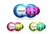 Glass glossy shiny circle round shape, matte realistic material bubble concept with reflection
