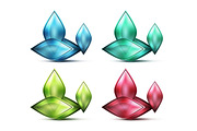 Realistic matte glass abstract icon for message