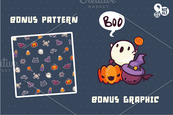 Cute & Spooky Halloween Icons in Kawaii Emoticons - product preview 2