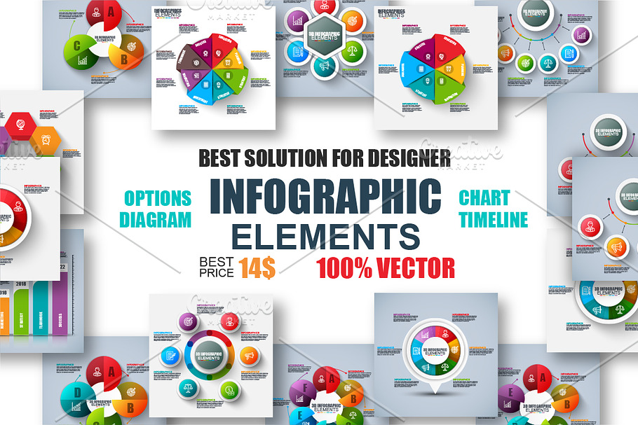 Set of Infographic Elements in Presentation Templates - product preview 8