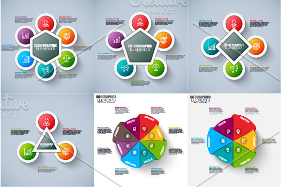 Set of Infographic Elements in Presentation Templates - product preview 3