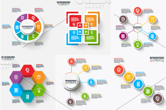 Set of Infographic Elements in Presentation Templates - product preview 4
