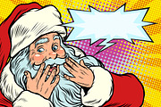 Surprised reaction. Santa Claus Christmas character